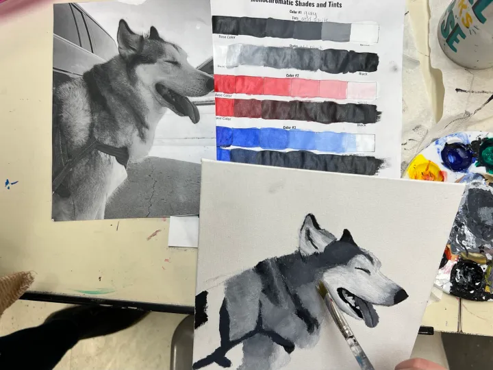 Monochromatic pet portrait