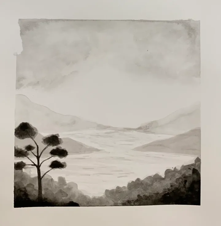 India Ink Landscape Art Lesson