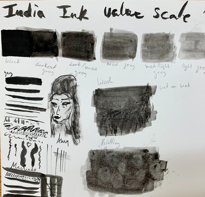india ink art lesson