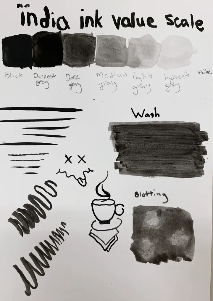 india ink art lesson