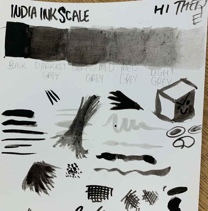 india ink art lesson