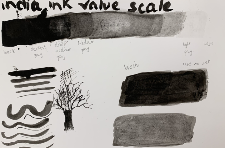india ink art lesson