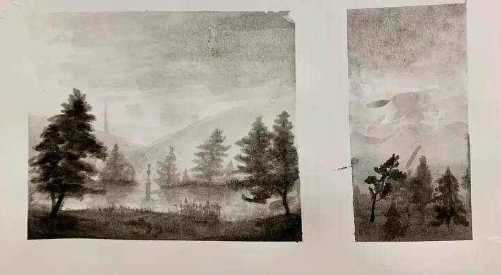 india ink landscape art lesson