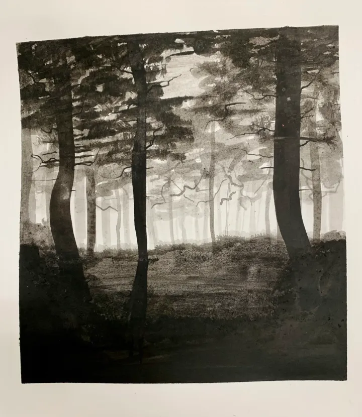 india ink landscape art lesson