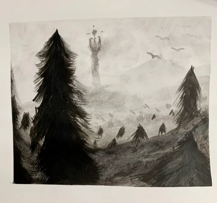 india ink landscape art lesson