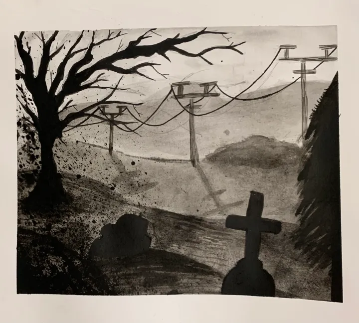 india ink landscape art lesson