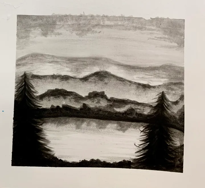 india ink landscape art lesson