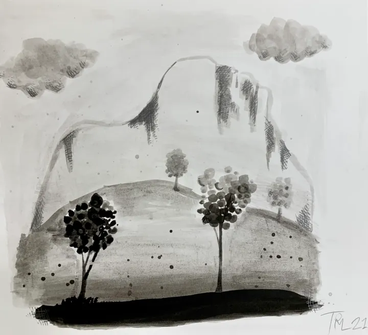 india ink landscape art lesson