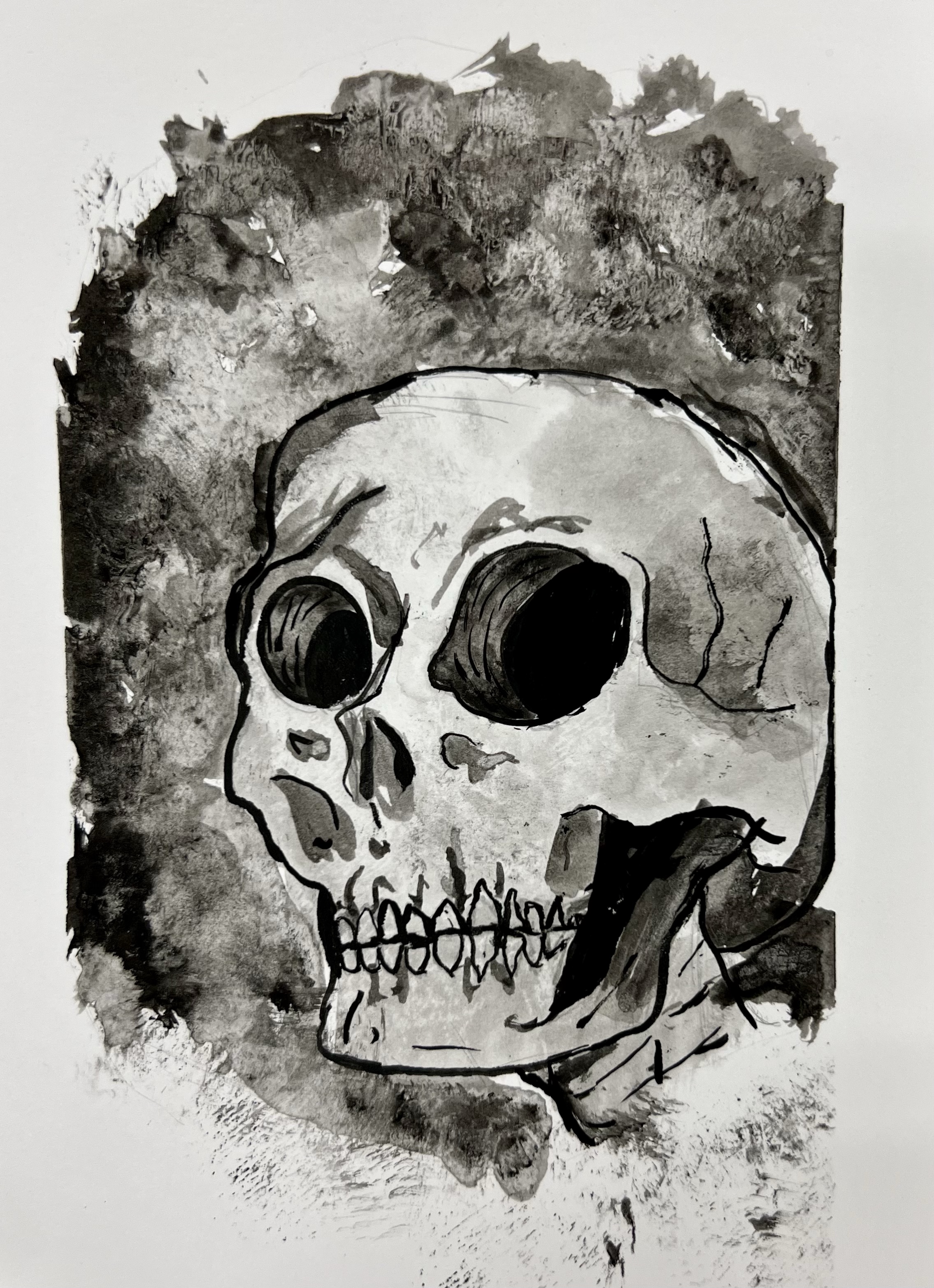 Featured: India Ink Skull Artwork
