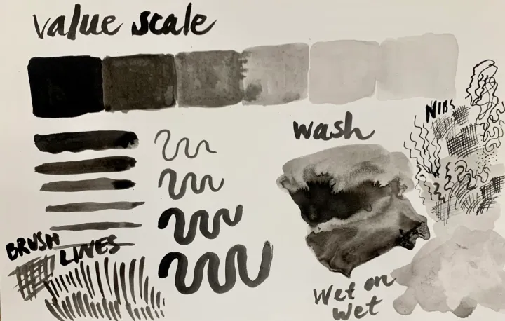 india ink value scale