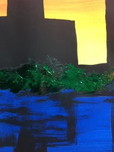City Skyline with reflection Painting lesson