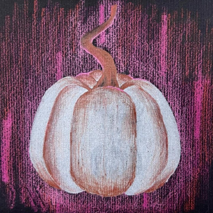 colored pencil pumpkin artwork
