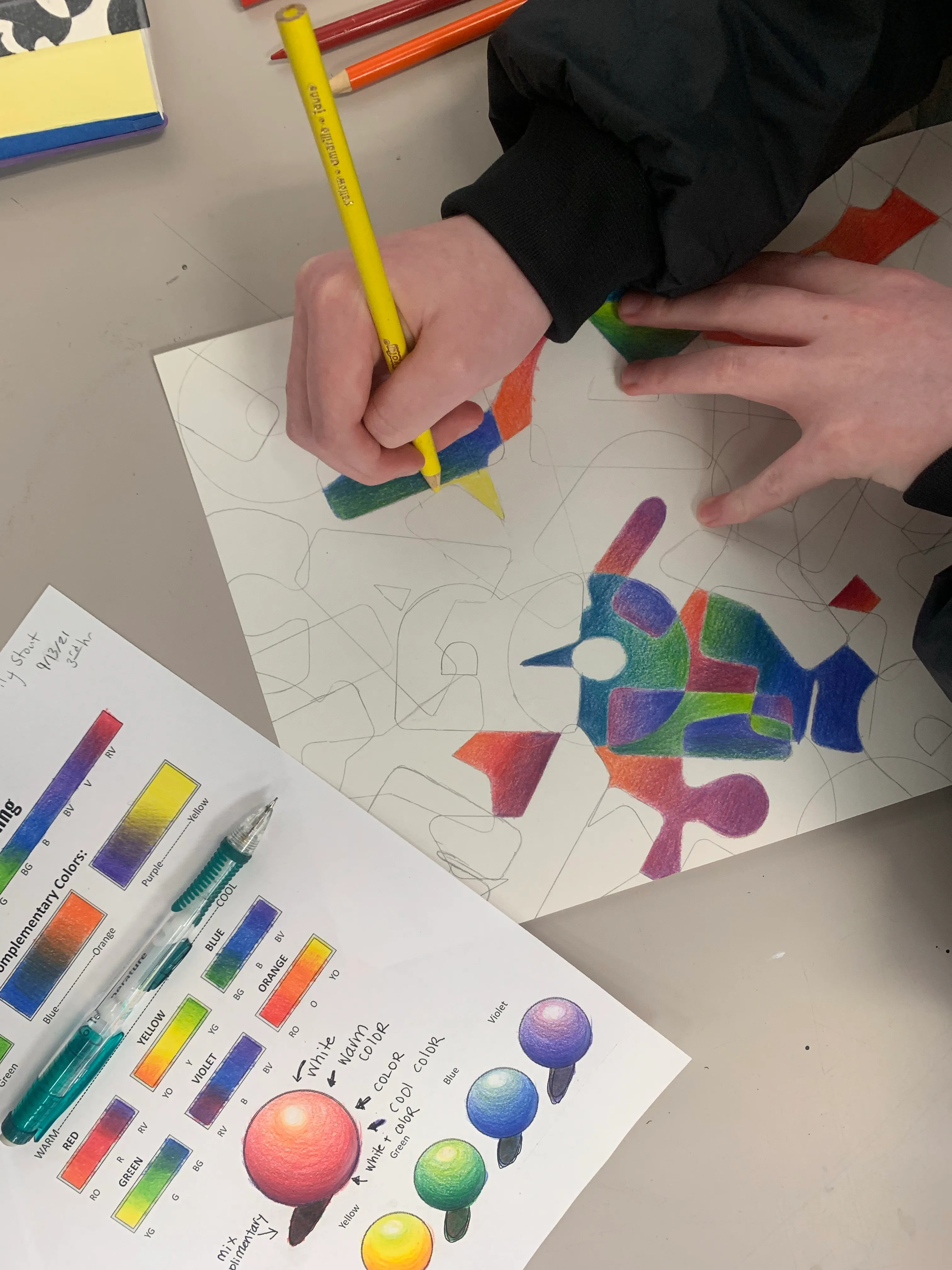 colored pencil color theory lesson
