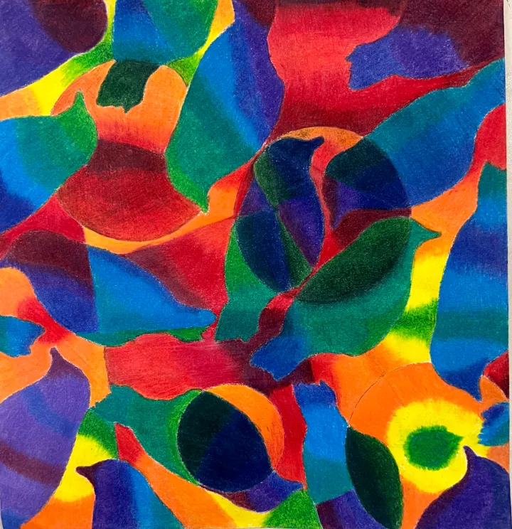 abstract colored pencil artwork
