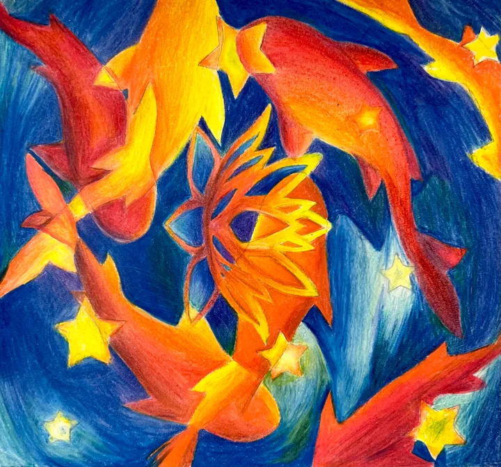 abstract colored pencil artwork