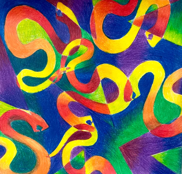 abstract colored pencil artwork