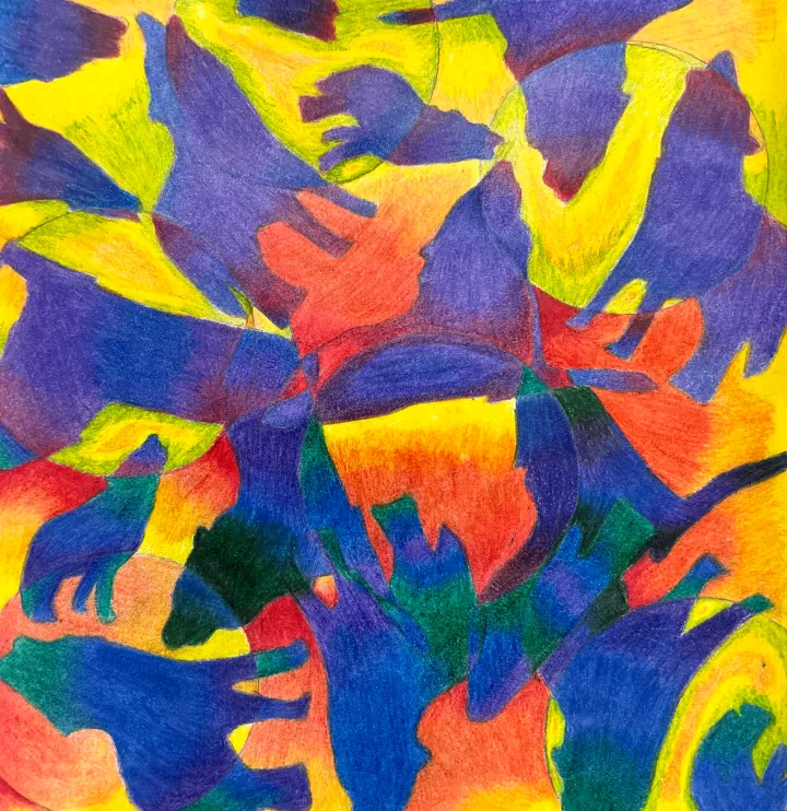 abstract colored pencil artwork