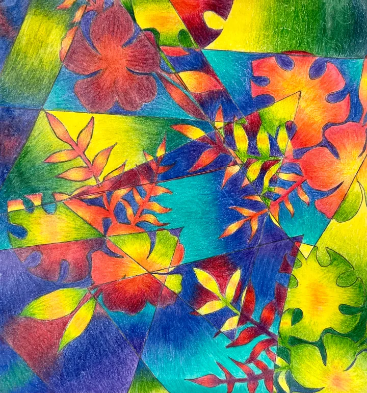 abstract colored pencil artwork