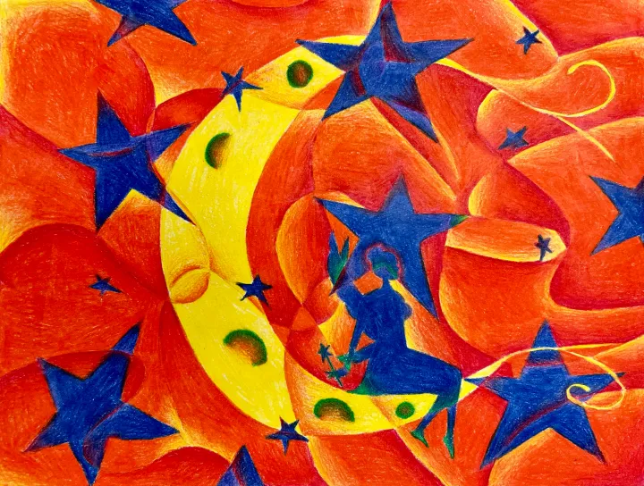 abstract colored pencil artwork