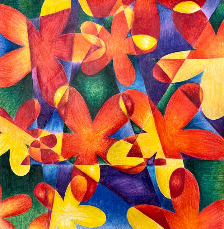 abstract colored pencil artwork