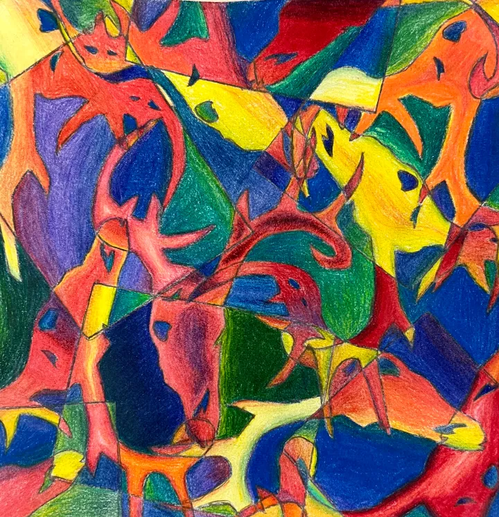 abstract colored pencil artwork