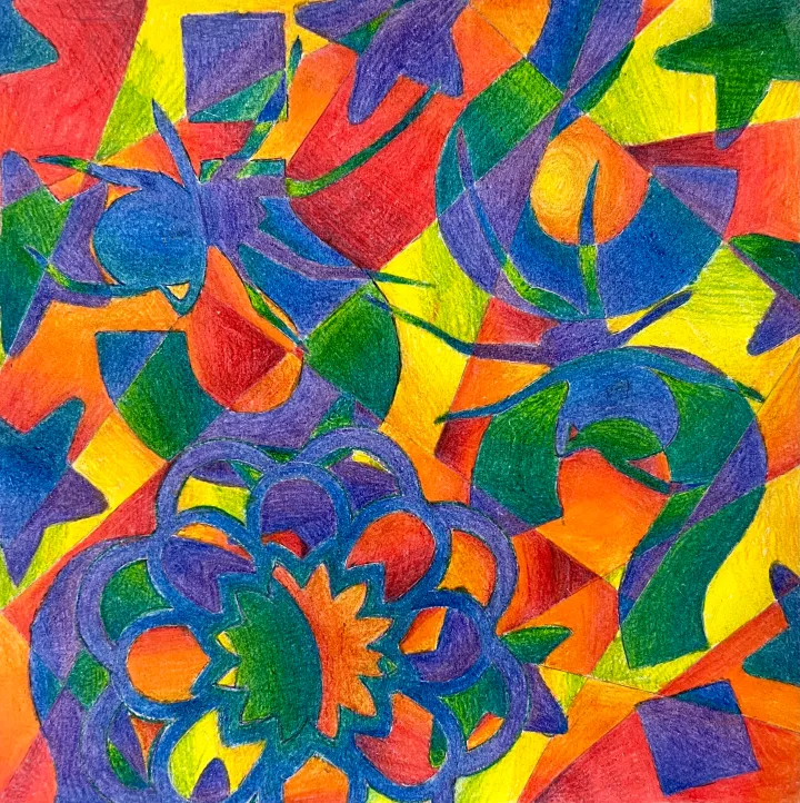 abstract colored pencil artwork