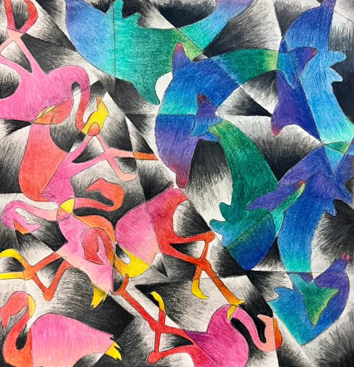 abstract colored pencil artwork