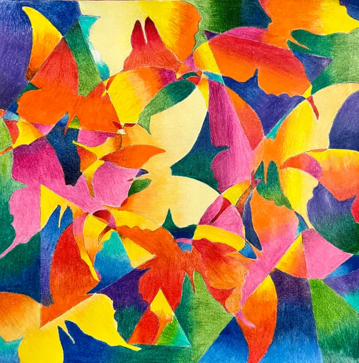 abstract colored pencil artwork