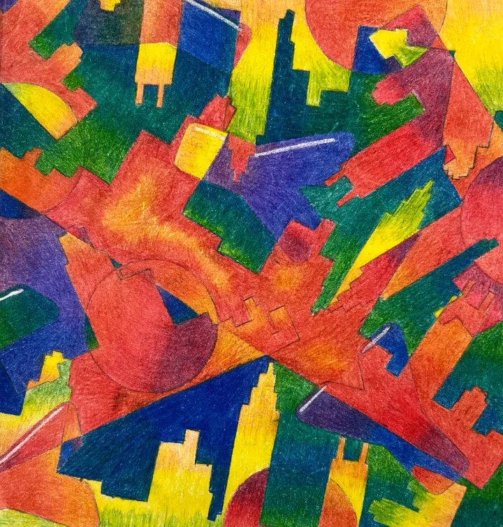 abstract colored pencil artwork