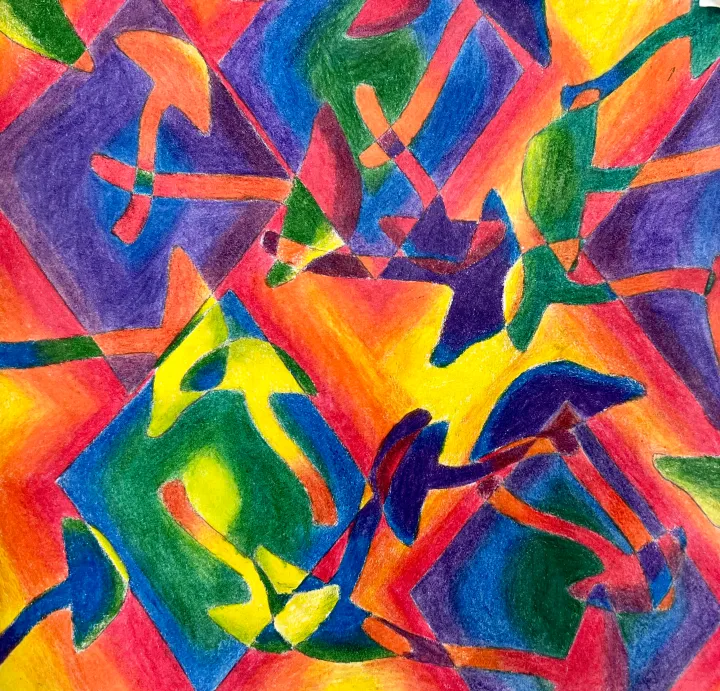 abstract colored pencil artwork