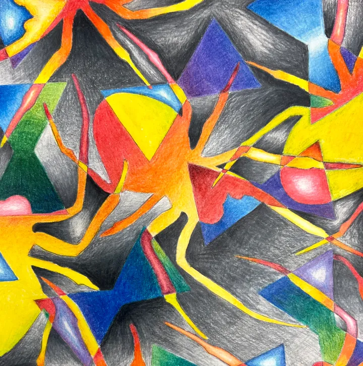 abstract colored pencil artwork