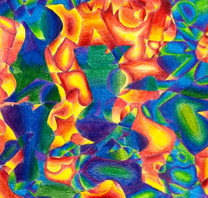 abstract colored pencil artwork