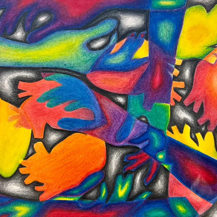 abstract colored pencil artwork