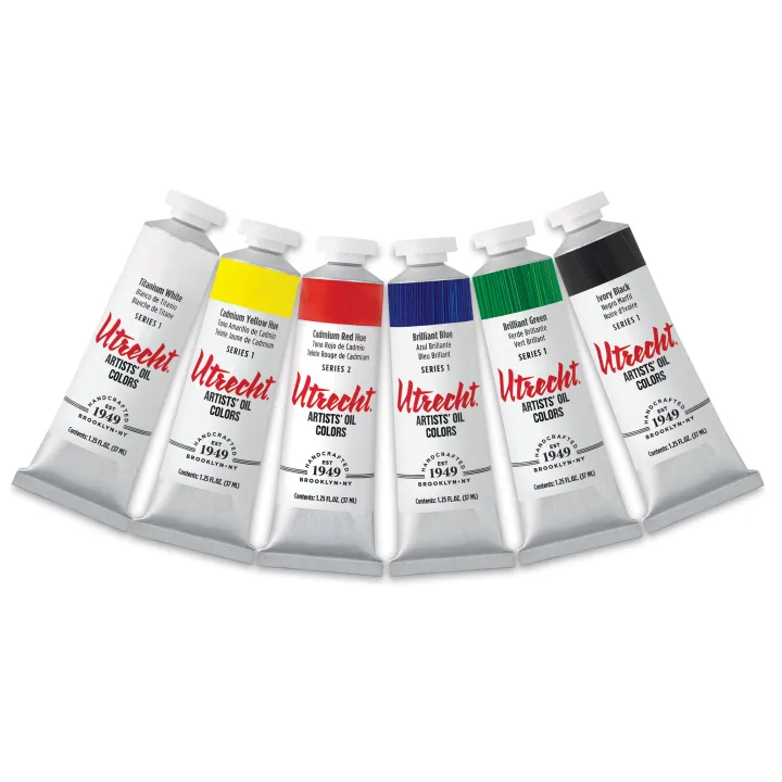 Utrecht Artists' Oil Paint Set - Basic Colors Set, Set of 6 colors, 37 ml tubes