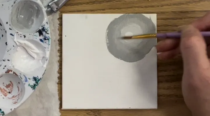 Moonlit Night Monochromatic Painting step by step
