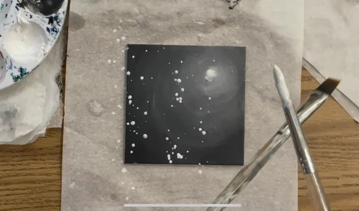 Moonlit Night Monochromatic Painting step by step