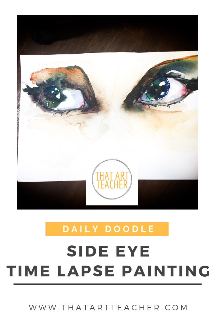 Watercolor time lapse painting giving you the side eye.
