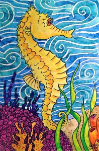 Sea Horse Warm Cool Color Painting