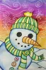 Snowman Painting with Markers and Crayon Resist art lesson