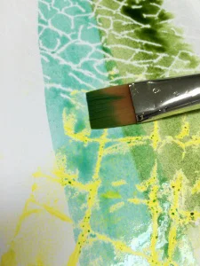 Iguana Watercolor Texture Rubbing Painting