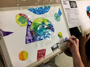 non-objective color wheel watercolor painting lesson