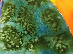 Non objective color wheel Watercolor painting