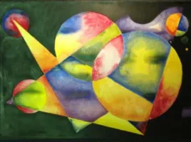 non objective color wheel painting experimental watercolor