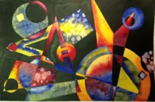 non objective color wheel painting experimental watercolor