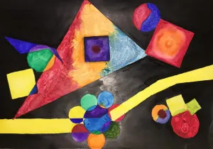 Non objective color wheel Watercolor painting