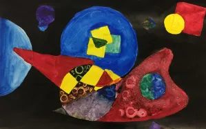 Non objective color wheel Watercolor painting