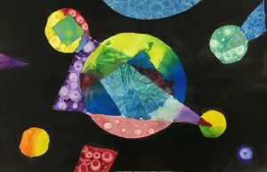 Non objective color wheel Watercolor painting