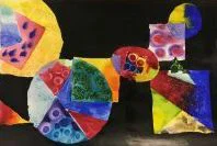 Non objective color wheel Watercolor painting