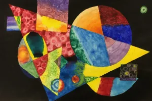 Non objective color wheel Watercolor painting