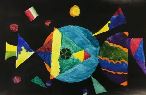 Non objective color wheel Watercolor painting